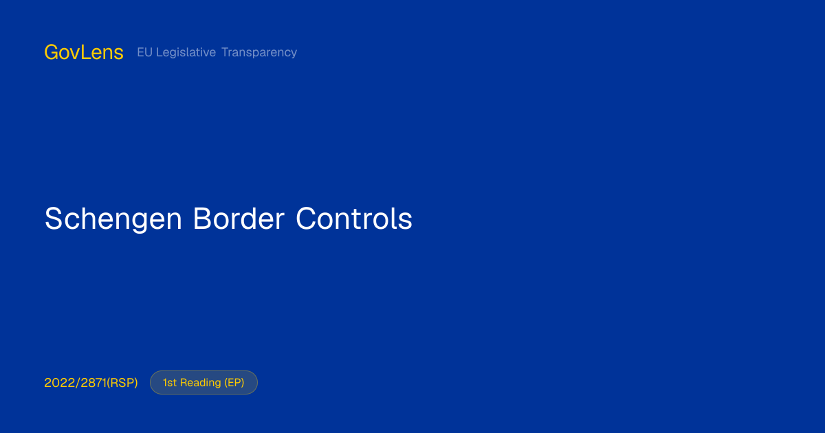 Schengen Border Controls | GovLens