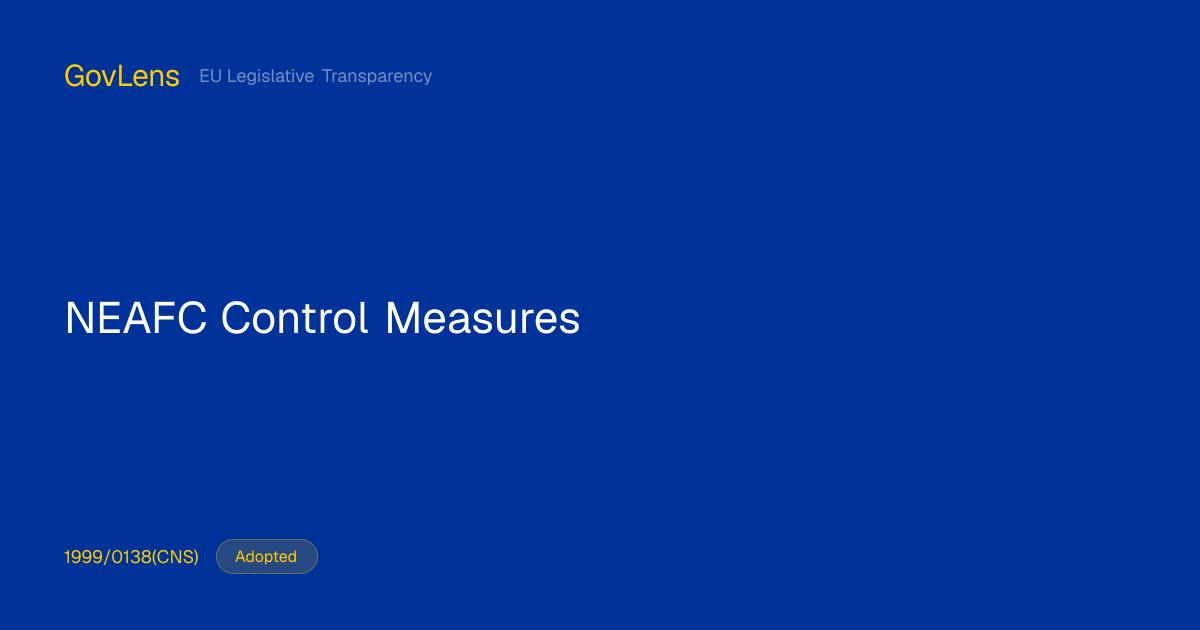 NEAFC Control Measures | GovLens