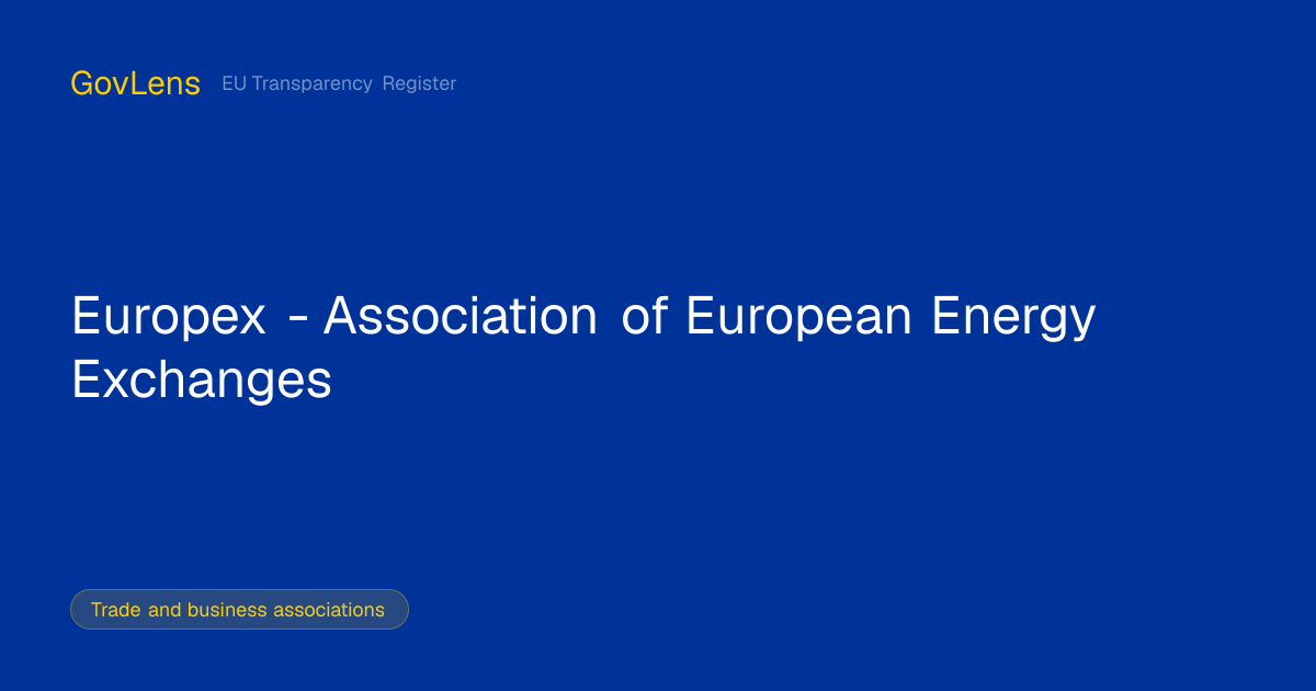 Europex - Association of European Energy Exchanges — EU Lobby Register ...