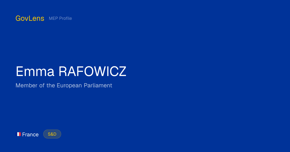 Emma RAFOWICZ — MEP Voting Record | GovLens